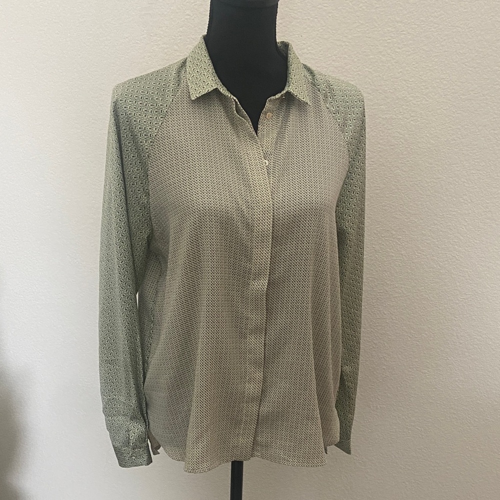 Zara Green Patterned Blouse - image 1